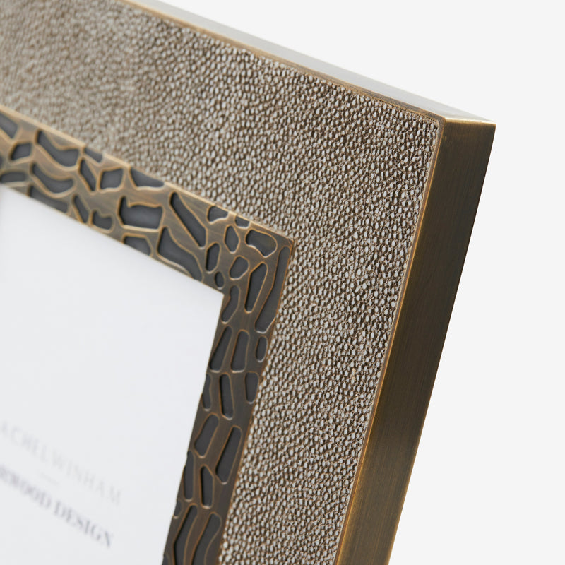 Herringbone Shagreen Photo Frame - Dune