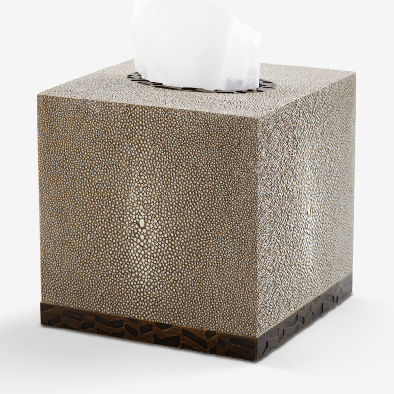 Herringbone Shagreen Tissue Box - Dune