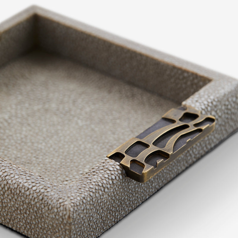 Herringbone Shagreen Trinket Tray - Dune