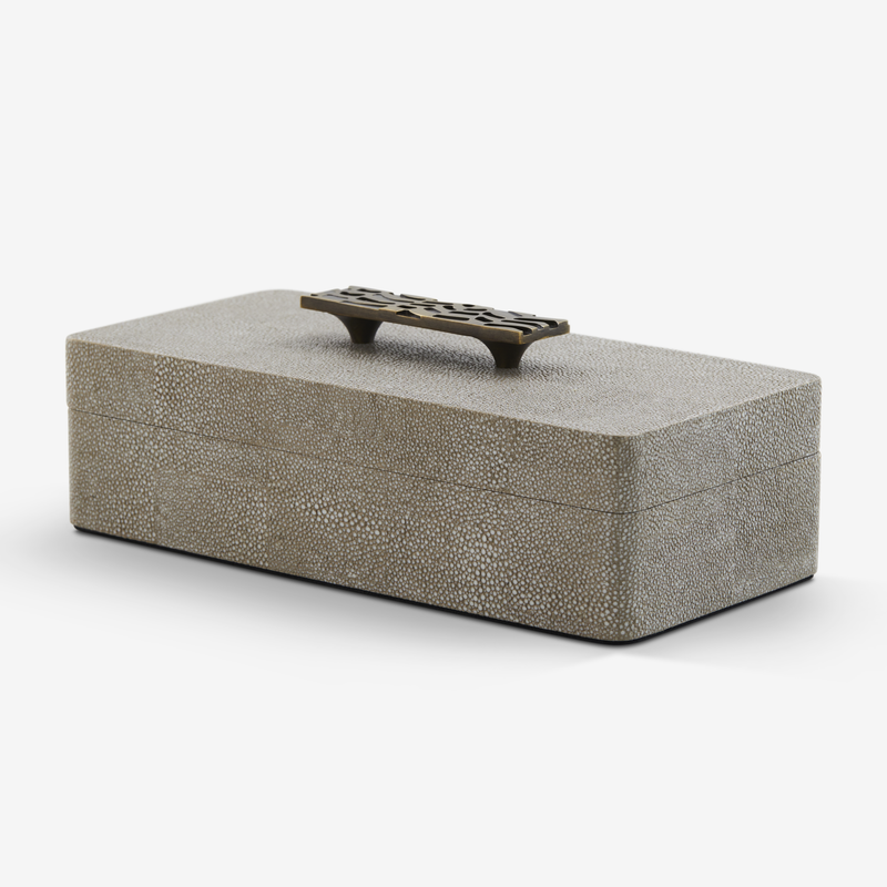 Herringbone Shagreen Box - Dune