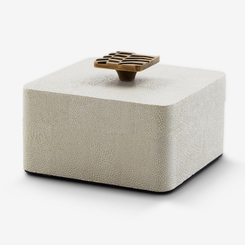 Herringbone Shagreen Box Mini - Linen