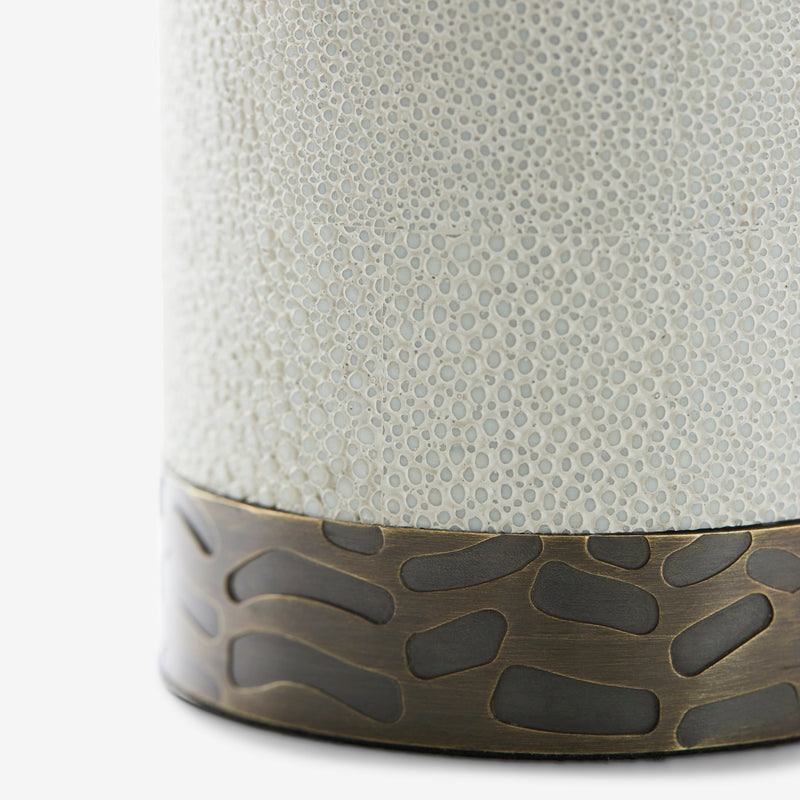 Herringbone Shagreen Pot - Linen