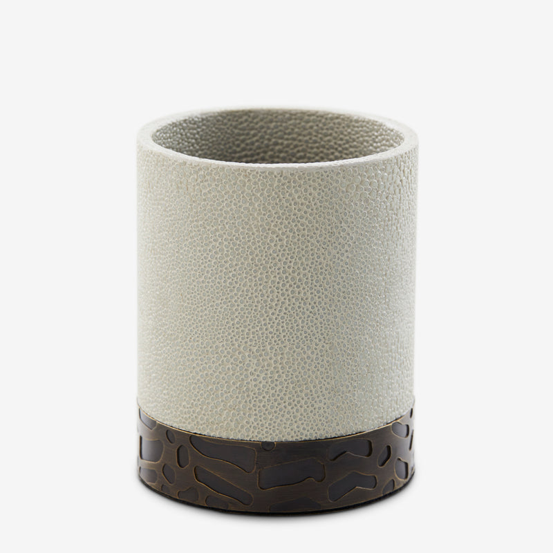 Herringbone Shagreen Pot - Linen