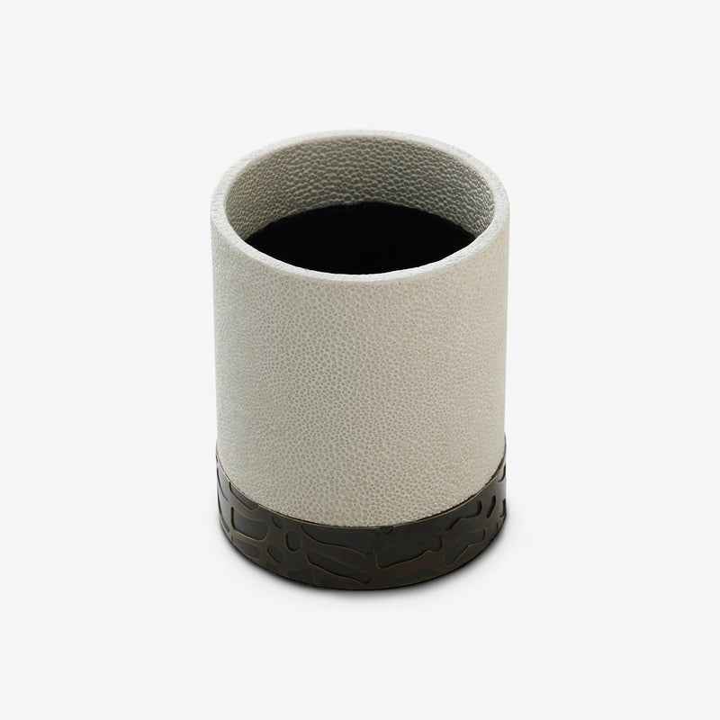 Herringbone Shagreen Pot - Linen