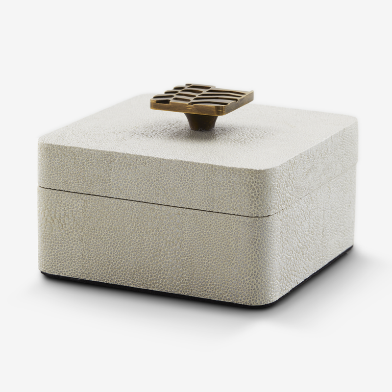 Herringbone Shagreen Box Mini - Linen