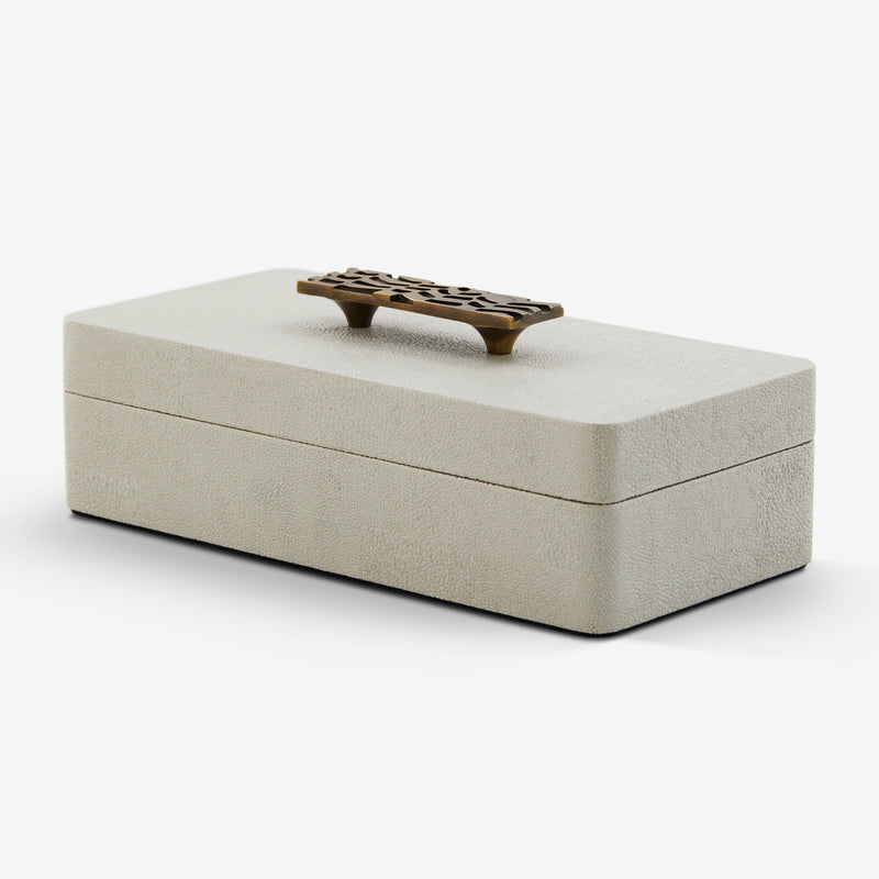 Herringbone Shagreen Box - Linen