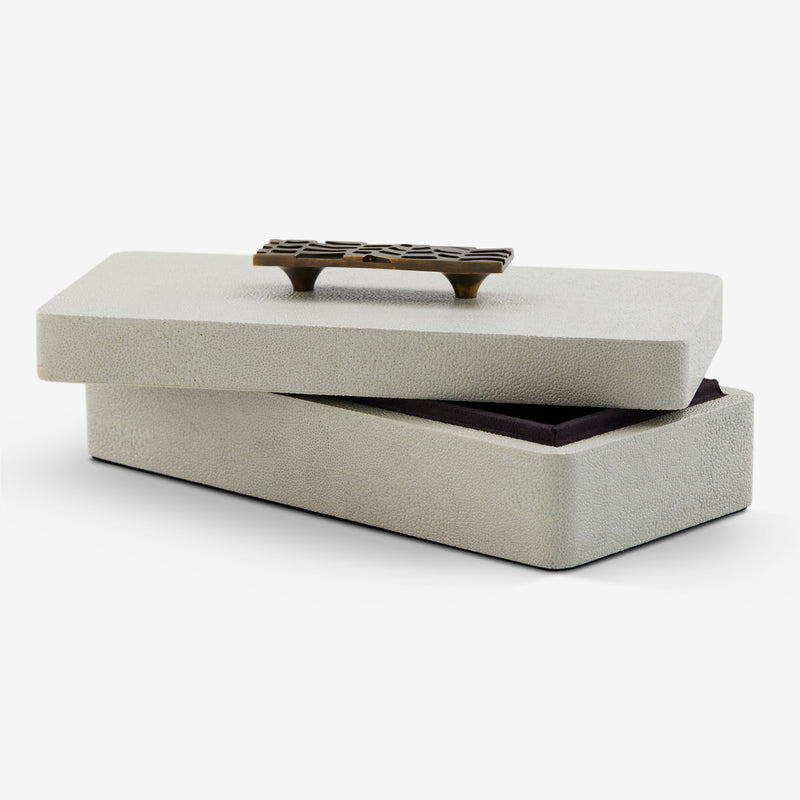 Herringbone Shagreen Box - Linen