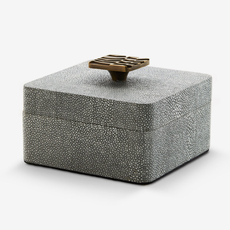 Herringbone Shagreen Box Mini - Midnight