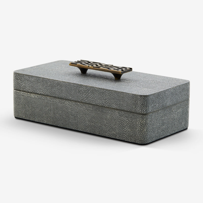 Herringbone Shagreen Box - Midnight