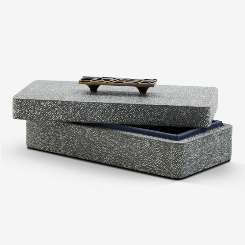 Herringbone Shagreen Box - Midnight