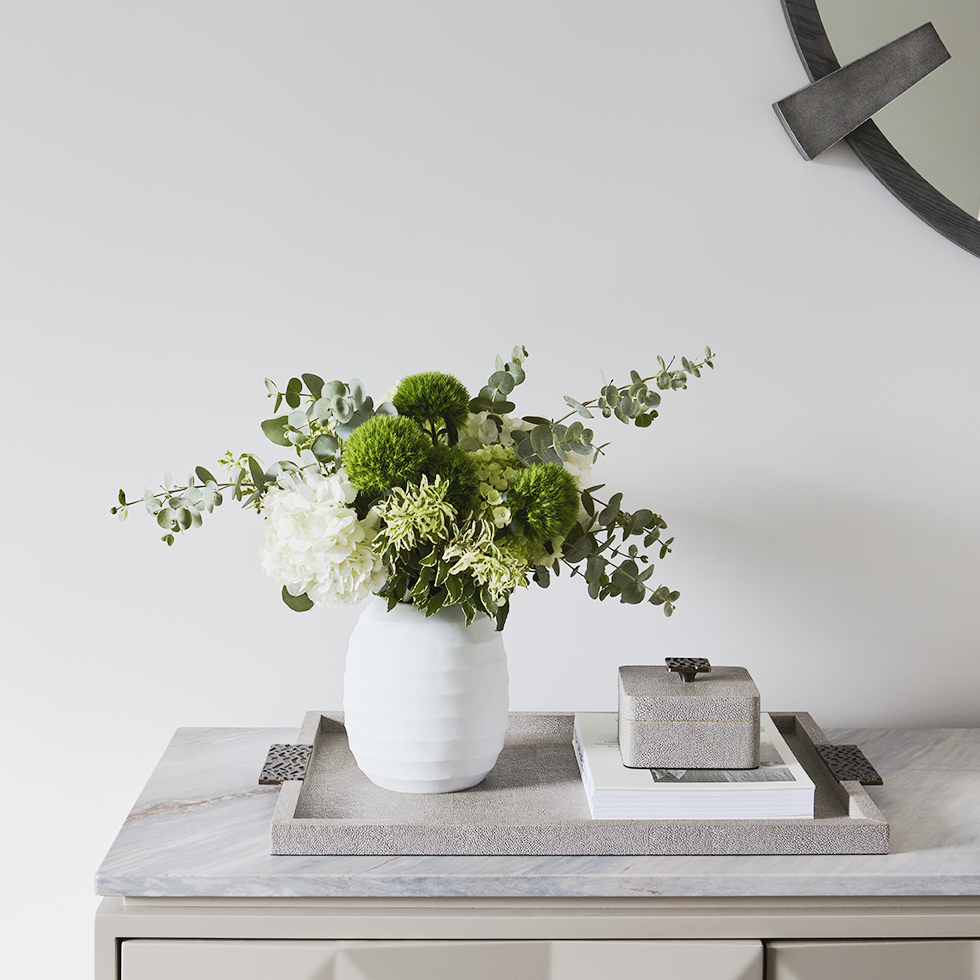 Herringbone Shagreen Serving Trays - Dune Small