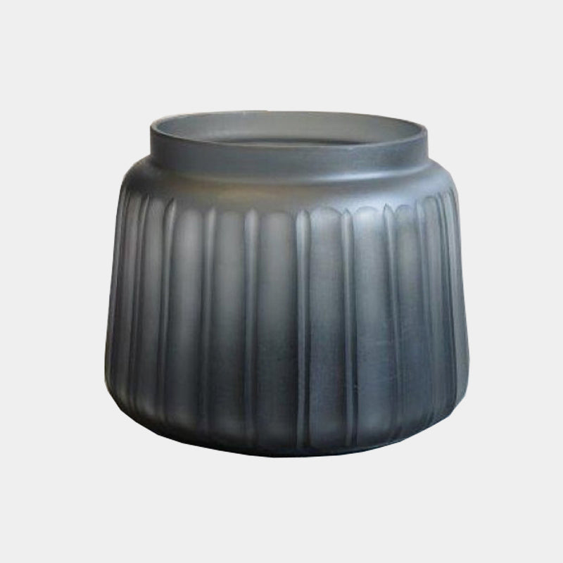 Fluted Grey Vase