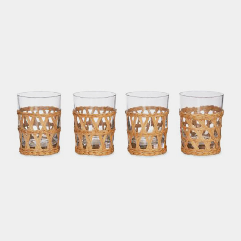 Rattan Tumblers - Set of 4