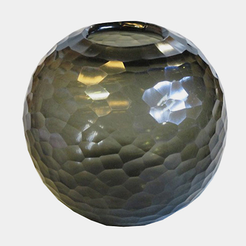 Shiny Carved Glass Vase