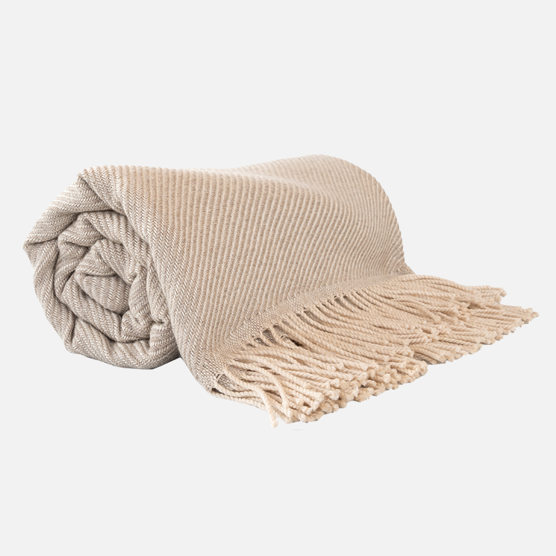 Twill Merino Throw - Natural