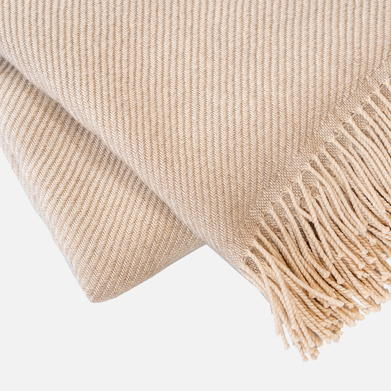 Twill Merino Throw - Natural